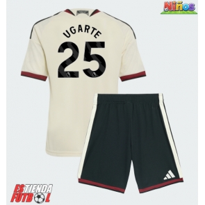 Manchester United Manuel Ugarte #25 Tercera Equipación Niños 2026-27 Manga Corta (+ Pantalones cortos)